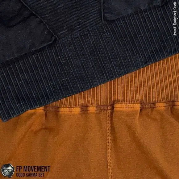 FP MOVEMENT GOOD KARMA SET BLACK SQUARE NECK BRA + TOASTED COCONUT FLARE LEGGING - Picture 11 of 15